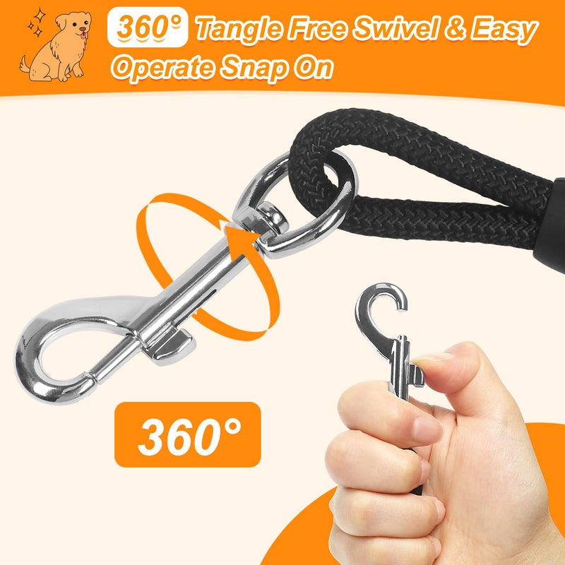 Vivifying Floating Long Dog Leash, 32ft Dog Training Leash for Outside and Yard, Durable Long Line Lead with Soft Handle for Camping, Hiking, Swimming, Beach and Lake (Black) - Image 4